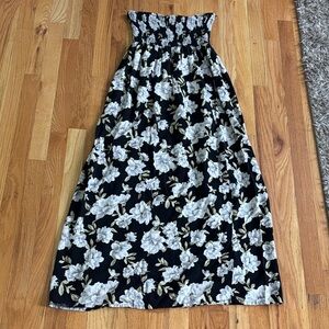 Floral Black and White Maxi Dress